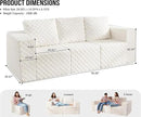 Modular Sectional Sofa 3-Seater Modular Couch with Deep Seat Memory Foam Cloud Chair with Pillows Oversized Sectional Sofa for Living Room Bedroom (Plush White, 3-Seater) by CozyNest Decor
