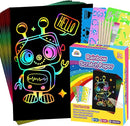 ZMLM Scratch Art Crafts Boys Gifts, 60 Rainbow Scratch Paper Art Gifts for 3 4 5 6 7 8 9 10 Years Old Girls and Boys Kids, Arts and Crafts for Kids 4-6 Birthday Toys and Games Activities Gift (Blue) by TinyTreasures Baby Boutique