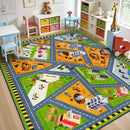 STARUIA Kids Cars Rug for Playroom, 5.3x6.6 Car Rugs for Kids Toy Cars, Non-Slip City Road Map Rug for Boy Bedroom, Educational Toddler Carpet Play Mat for Kid Room Classroom Nursery(63"x78") by TinyTreasures Baby Boutique
