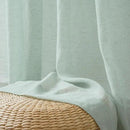 FMFUNCTEX Linen Sheer Curtains for Bedroom, Sage Green Curtains 96 inches Long for Living Room, Farmhouse French Flax Blend Window Draperies, Rod Pocket 2 Panels Set by CozyNest Decor