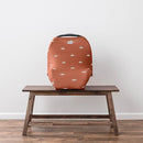 Itzy Ritzy 4-in-1 Nursing Cover, Car Seat Cover, Shopping Cart Cover & Infinity Scarf – Breathable, Multi-Use Nursing Cover Up for Breastfeeding, Carseat Canopy & Stroller Cover (Terracotta Sunrise) by TinyTreasures Baby Boutique