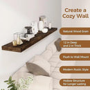Fun Memories 72 Inch Floating Shelf, 12 Inch Deep Wall Shelf for Fireplace Mantel, Deep Storage Shelves for Home & Office, Wall Shelves with Invisible Bracket, Rustic Brown, Set of 1 by CozyNest Decor