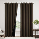 ChrisDowa 100% Blackout Curtains 84 inch Long for Bedroom with Black Liner, Extra Wide 2 Thick Layers Total Blackout Thermal Insulated Grommet Window Curtains 2 Panels Set (Brown, 60 x 84 Inch) by TinyTreasures Baby Boutique