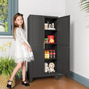 Metal Storage Cabinet With 2 Doors and 3 Adjustable Shelves, Black Kitchen Pantry for Food, Utility Cabinet for Laundry Room, Cupboard by CozyNest Decor