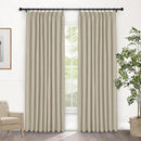 Macochico Pinch Pleated Blackout Curtains 102 Inches Long 100% Light Blocking Beige Linen Drapes for Bedroom Living Room Farmhouse Shabby Chic Burlap Curtains with Tieback 72”Wx102”L 1 Panel by CozyNest Decor