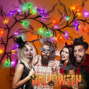 [8 Modes & Timer] 6 Ft Halloween Willow Vine Twig Decor Garland with Bats Pumpkins Spiders Lights, 54 LED Battery Operated Halloween Lights for Indoor Home Mantle Fireplace Decor by CozyNest Decor