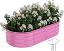 Galvanized Metal Planter Raised Garden Bed Kit for Gardening Outdoor，4x2x1ft Planter Grow Garden Box Raised Flower Bed by GreenHaven Gardens