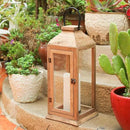 Large New Zealand Pine Lantern With Flameless Pillar Candles - IP65 Waterproof Decorative for Home Decor, Indoor Outdoor, Front Porch, Garden, Farmhouse Style by CozyNest Decor