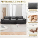 URRED Modular Sectional Sofa Comfy Cloud Couch, Modern Velvet Sofa Sleeper Deep Seat Couches with Ottoman/Pillows for Living Room (Dark Gray, 117'') by CozyNest Decor
