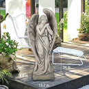 Outdoor Statues Angel Décor Garden Statue - 34 inch Large Garden Angels Outdoor Religious Statues Catholic Resin Concrete Finish Yard Patio Deck Home Entryway Hallway Sculpture 13.7 * 9.8 * 34 Inch by GreenHaven Gardens