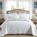 MarCielo 3-Piece 100% Cotton Oversized Bedspread Lightweight Quilt Coverlet Embroidery Farmhouse Bedding (Tf Bright White, Oversized King (118"x106")) by CozyNest Decor