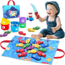 Montessori Toys for 1 Year Old, Toddler Fishing Game with Stacking Cups, Learning Educational Toys for 1 2 Year Old Boy Girl Birthday Gifts, Baby Toy 12-18 Months, Sensory Sorting Toy for Toddlers 1-3 by TinyTreasures Baby Boutique