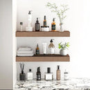 Fun Memories Floating Shelves - 16 Inch Wall Shelf for Decor & Storage - Wall Mounted Display Shelving with Invisible Heavy-Duty Metal Bracket 2Pack, Walnut by CozyNest Decor