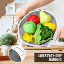 Norme 5 Quart Stainless Steel Silver Colander and 3 Pcs Silver Fine Mesh Strainer, Stainless Steel Pasta Rice Food Metal Strainer with Handles, Easy Clean and Dishwasher Safe by CozyNest Decor
