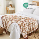 CASAAGUSTO Boho Throw Blanket - Terrcotta Decorative Blankets with Tassel, Printed Flannel Bohemian Blanket for Chair, Bed, Sofa, Couch(60 * 80, Terrcotta) by CozyNest Decor