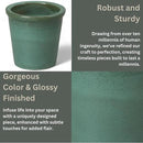 Emissary Round Stoneware Planter (Parent SKU 12012) (Green, 8" D x 7" H) by CozyNest Decor