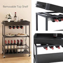 Bar Cart Serving Wine 3 Tier Home Rolling Rack with Wheels Mobile Kitchen Industrial Vintage Style Wood Metal Serving Trolley Serving Cart, Drink Cart for Living Room Kitchen by CozyNest Decor