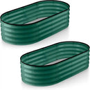 Galvanized Raised Garden Beds Outdoor // 4×2×1 ft (2-Pack) Planter Raised Beds for Gardening, Vegetables, Flowers // Large Metal Garden Box (Dark Green) // Patented Tool-Free Design by GreenHaven Gardens