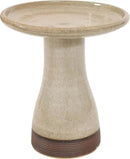 Sunnydaze 21" H Ceramic Bird Bath for Outside - Hand-Painted Outdoor Bird Bath Bowl, UV/Frost-Resistant Finish - Yam - Ribbed Pedestal by GreenHaven Gardens