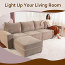 HOOOWOOO Modular Sectional Sofa Couch,Matching Free Combination Cloud Couch Right Arm Chair(Camel Corduroy) by CozyNest Decor