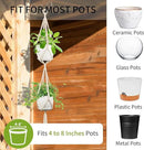 2 Pack Macrame Plant Hanger, 49 Inch, Fits 4-8 Inch Pots, 2 Tier Indoor Outdoor Hanging Planter Basket Flower Pot Holder, Boho Home Decor, Ivory (POTS NOT Included)