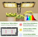 LBW Grow Light for Indoor Plants, Dual Heads Full Spectrum 200W LED, Auto On/Off Timer, 6 Dimmable Levels, 3 Switch Modes, Adjustable Tripod Stand 15-63 inches by GreenHaven Gardens