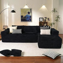 ovios 104" Cloud Sectional Couch with L-Shape Chaise,Modern Modular Sofa with Deep Seat, Upholstered Couches for Living Room Bedroom,No Assembly Required, Black (Plush Corduroy Fabric) by CozyNest Decor