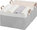 StorageWorks Storage Bins, Fabric Storage Bins for Shelves, Extra Large Storage Baskets with Metal Frame, Closet Baskets and Bins with Handles, Jumbo, Gray and White, 2-Pack by CozyNest Decor