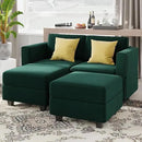Belffin Modular Sectional Sofa with Reversible Chaise L Shaped Couch with Ottoman Modular Sofa Couch with Storage for Small Space Green by CozyNest Decor