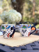 Encantada Handmade Hand-Painted Authentic Mexican Pottery Mugs (1-Pack, Dots & Flowers) by CozyNest Decor