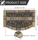 CHICHIC Entrance Door Mat Large 24 x 36 Inch Entry Way Doormat Front Door Rugs Outdoors Heavy Duty Welcome Mat, Non Slip Rubber Back Low Profile for Garage, Patio, High Traffic Area, Vine by CozyNest Decor