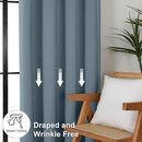 Simplebrand Ava Stone Blue Short Blackout Curtains for Bedroom 45 Inches Long 2 Panels Set, Solid Thermal Insulated, Energy Saving Window Treatment Curtains Blackout Drapes, W40 x L45 Inch, Stone Blue by TinyTreasures Baby Boutique