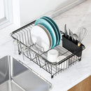 MAJALiS Dish Drying Rack in Sink - Small Dish Drainers for Kitchen Sink, Over The Sink Dish Racks with Utensil Holder, Stainless Steel Dish Rack in Sink, Black by CozyNest Decor