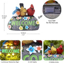 Solar Birds Welcome Sign - Outdoor Bird Decor with Solar LED Lights - Elegant and Charming Figurines for Women, Moms & Garden Enthusiasts by GreenHaven Gardens