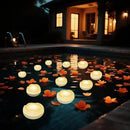 Aignis 12pcs Flameless LED Floating Candles, Ivory Rose Plastic Tealights Battery Operated, 120+ Hours Glow Time, Cozy Light for Romantic Pool/Bathtub/Hot Bath/Wedding Centerpiece Decor(D2.83*H1.42) by CozyNest Decor