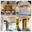VIANIS Large Advanced Motion Sensor Outdoor Lights, Black Easy-to-Install Dusk to Dawn Outdoor Wall Lights, Aluminum Waterproof Porch Light with Water Glass for Porch, Garden, Front Door by GreenHaven Gardens