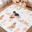 Foldable Baby Play Mat for Floor, PIGLOG 79x71 Extra Large Crawiling Play Mat for Babies, Waterproof & Portable Tummy Time and Non-Toxic Soft Foam Playmat for Infants, Toddlers by TinyTreasures Baby Boutique
