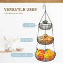 CAXXA 3-Tier Hanging Basket Fruit Organizer Kitchen Heavy Duty Wire Organizer with 2 Free Bonus Metal Ceiling Hooks(Bronze) by CozyNest Decor