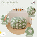MAXYOYO Bean Bag Chair Bed for Kids, Convertible Bean Bag from Lazy Chair to Floor Bed, Fresh Floral Design Cover, Stuffed Floor Sofa Couch for Boys and Girls, High-Density Foam Filling, Green by CozyNest Decor