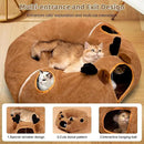 Odoland Reindeer Cat Tunnels Bed with 20 Kitten Toys for Indoor Cats, Plush Cats Couch Tunnel Bed - Kittens Cave Donut Tunnel - Detachable Soft Cat Bed and Variety Kitty Toy Set by CozyNest Decor