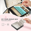 5-Layer Jewelry Box with 4 Drawers, Huge Portable Jewelry Organizer with Lock and Mirror for Women, for Necklace Ring Earring Bracelet Storage, Lockable Jewelry Case, Black by TinyTreasures Baby Boutique