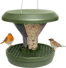 SWISSINNO No Mess Bird Feeder Davos Smart Birds - No Spill Bird Feeder for Outdoor - Mice & Rat Proof - Robust & Reliable for Hanging - Dual Food Chambers - Made in EU - Green by CozyNest Decor