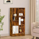 LEYAOYAO 5 Cube Mid-Century Modern Brown Wood Bookcase, 3 Tier Storage Organizer Shelf, Rustic Display Cabinet for Bedroom, Living Room, Office by CozyNest Decor