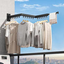 Wall Mounted Clothes Drying Rack, Retractable & Collapsible, Foldable Black-Ring Laundry Hanger by CozyNest Decor