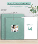 popotop Photo Album Self Adhesive with Picture Display Window,40 Pages DIY Scrapbooking Supplies Kit for 4x6 10x12 Picture,Linen Cover Memory Book for Baby Wedding, with Scraper and Metallic Pen by TinyTreasures Baby Boutique