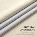 Joydeco Pinch Pleated Linen Curtains Darkening Drapes for Bedroom, 100% Blackout Drapes 96 inches Long 2 Panels Heat Blocking Curtains(Bleached Sand,40'' Wx96'' L) by CozyNest Decor