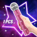 Sanwuta Fake Microphone Prop Sparkly Bling Rhinestones Plastic Play Microphone Pretend Glitter Bedazzled Mic for Cosplay Party Costume(Pink) by TinyTreasures Baby Boutique