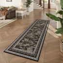 2x6 Runner Rug Impressionist-Style Vintage Kitchen Rugs Non Slip Washable Soft Carpet Runner for Kitchen Laundry Bedroom Bathroom, Black by TinyTreasures Baby Boutique