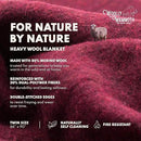 Woolly Mammoth Woolen Company Outdoor Merino Wool Throw Blanket - 66" x 90" Large Burgundy - Camping Essentials Bedroll & Emergency Survival Gear - Heavyweight Thermal & Breathable by CozyNest Decor