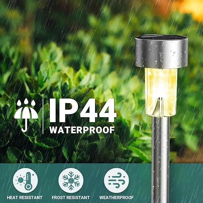GIGALUMI Solar Lights Outdoor Waterproof, 20 Pack, Stainless Steel LED Solar Garden Lights for Patio, Lawn, Yard and Landscape, Garden Decor Patio Decor,Warm White, photo 3 of 7